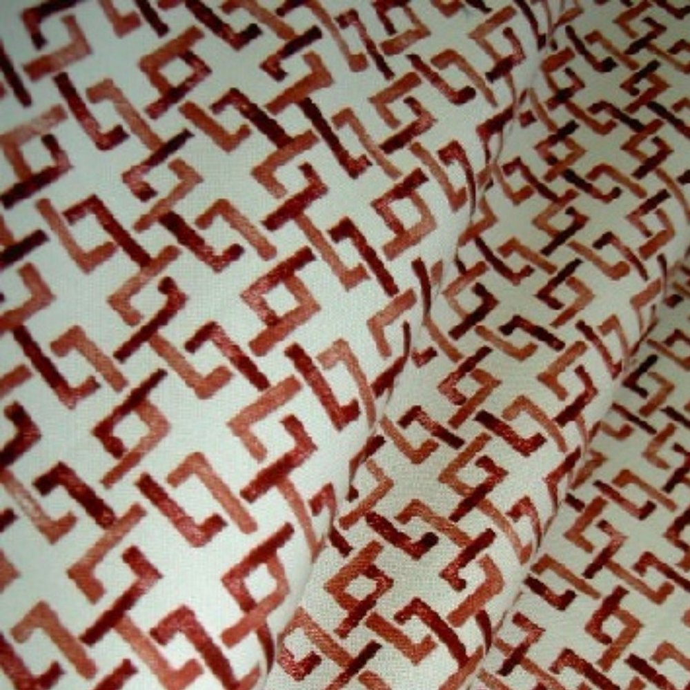 Cotton Square Link Crimson Fabric